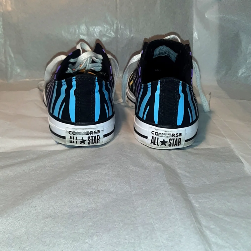 Converse Low Top Sneakers with Rainbow Zebra Stripes